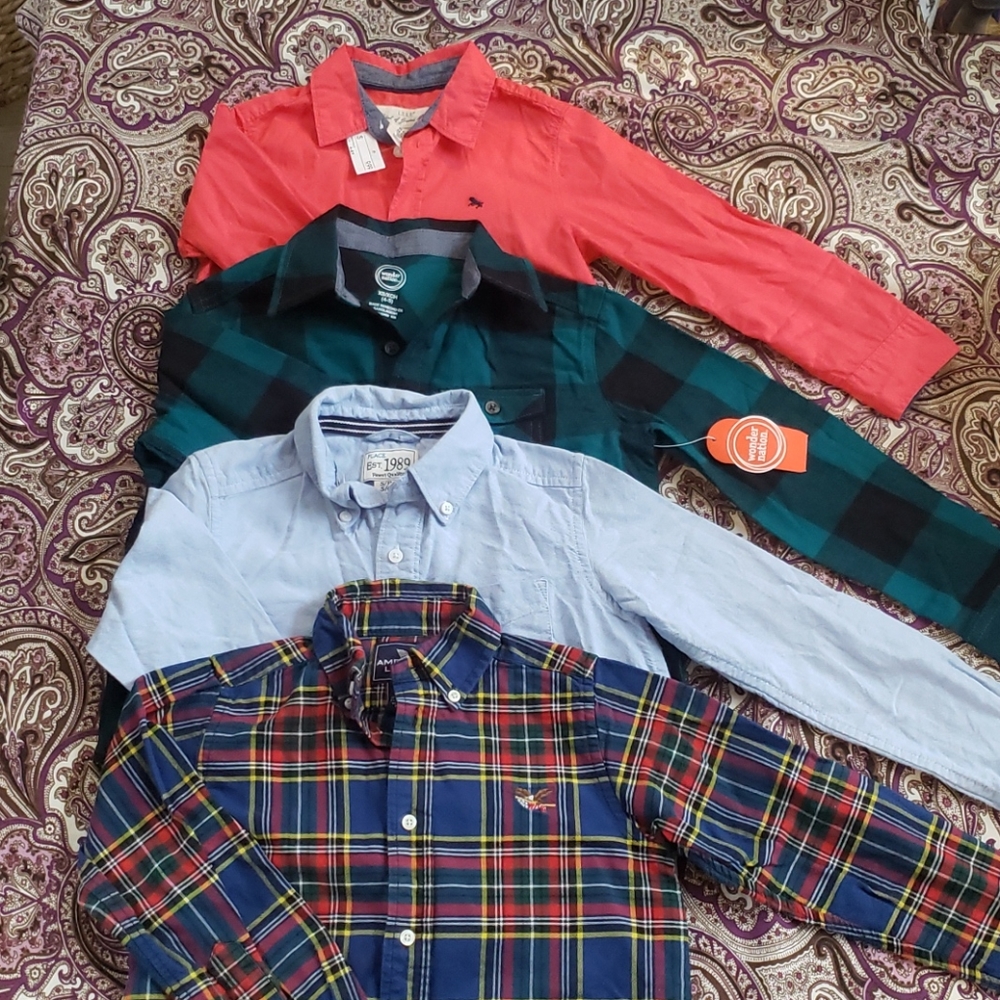 Lot of 4 boys button down shirts